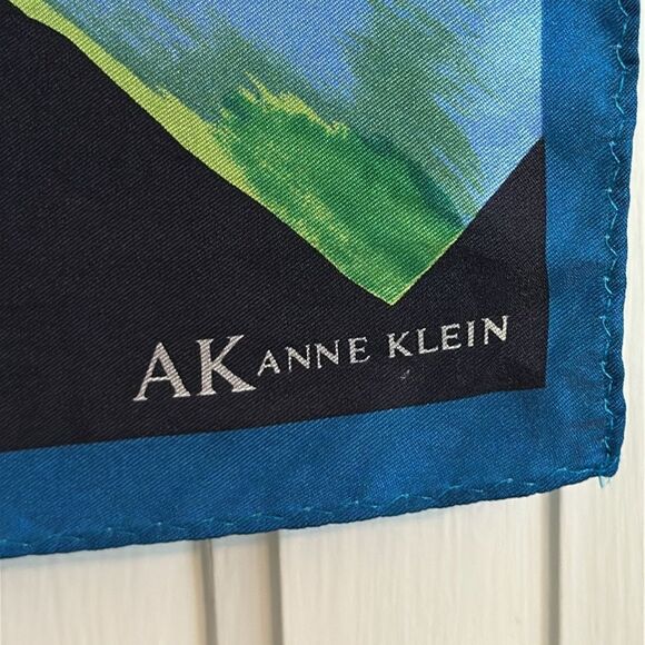 Anne Klein multi colored silk square scarf - Picture 5 of 8